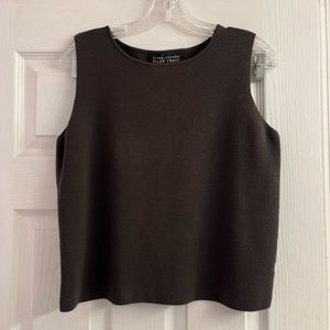 Linda Allard Ellen Tracy Charcoal Gray Sweater Tank Top Size L Dry Cleaned